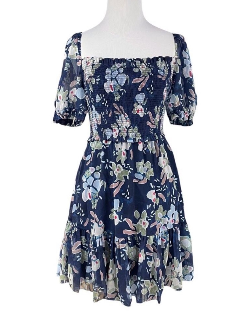 NWT Aritzia Wilfred Laken Floral Chiffon Mini Dress M